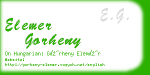 elemer gorheny business card